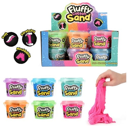 Rekbaar zand Fluffy Cotton- 300gr 7x10cm 6 assorti in display (12)