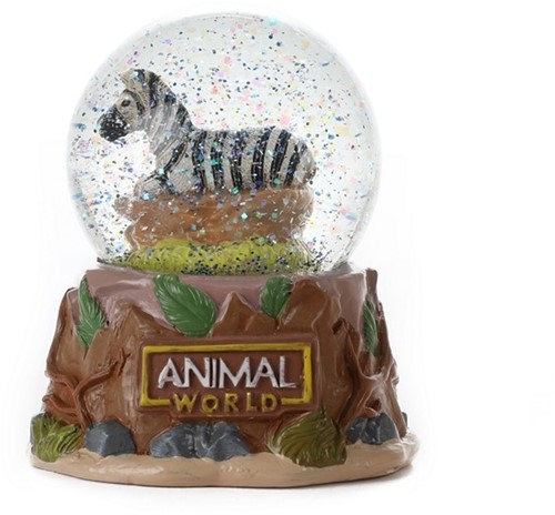 ANIMAL WORLD Sneeuwbol Wild Dier 6 assorti 6,5x6,5x9cm.-3