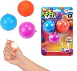 FUN Anti stress balls 4cm (fidget) -3 pcs on card