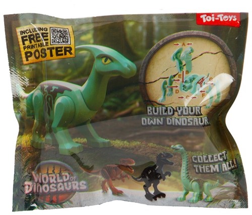 WORLD OF DINOSAURS Assemblable 3D dino (diy) 4 assorted-3