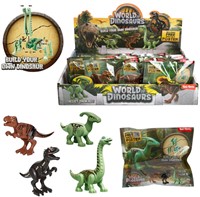 WORLD OF DINOSAURS Assemblable 3D dino (diy) 4 assorted