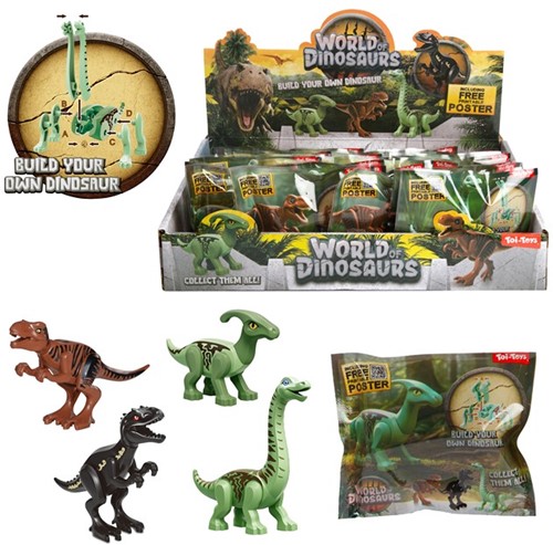 MUNDO DE LOS DINOSAURIOS Dinosaurio 3D para armar (DIY) 4 surtidos
