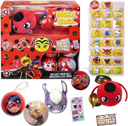 Miraculous Mira Ball Verrassingsbal 75mm met pluche 12cm in display (24)