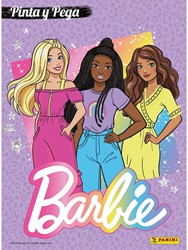 Kleur en stickerboek Verf en Plak Barbie 22x30cm 16 pagina's