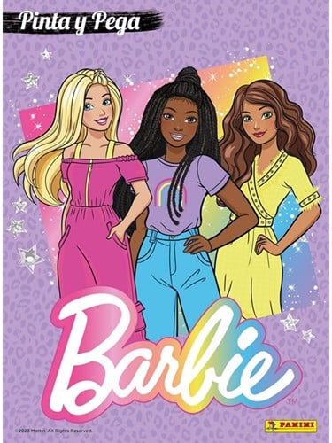 Kleur en stickerboek Verf en Plak Barbie 22x30cm 16 pagina's