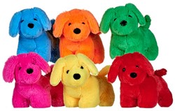 Peluche Cane in piedi colorato 6 assortiti 23cm