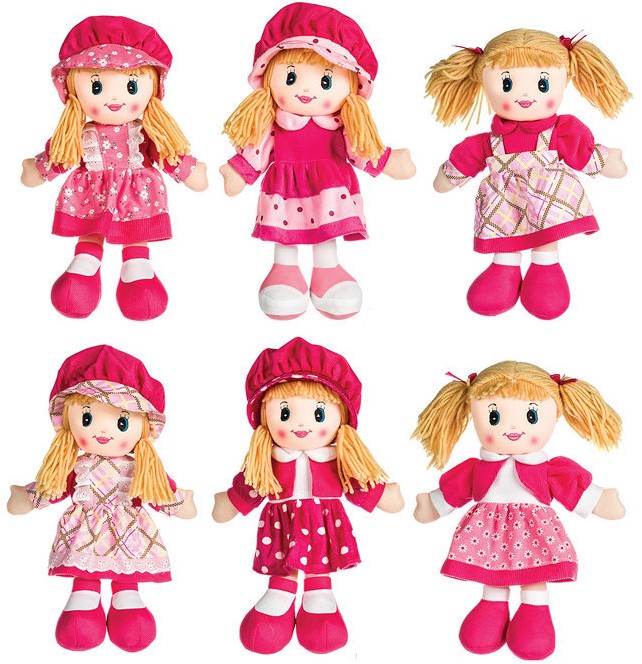 Plush Dolls 6 assorted 30cm