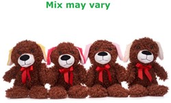 Chien en peluche avec nœud papillon assorti 32cm