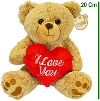 Peluche Orsetto Marrone con Cuore 20cm-2
