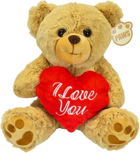 Pluche Beer Bruin met Hart 44cm