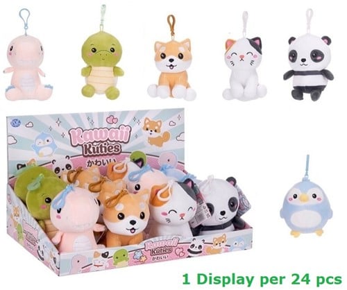 Kawaii Kuties Pluche Bagclip 6 assorti 12,5cm Serie 2