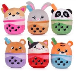 Pluche Bubble Tea Animals 6 assorti 17cm