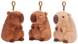 Peluche Capybara Bagclip 3 assortiti 12cm in display