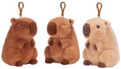 Pluche Capybara Bagclip 3 assorti 12cm in display