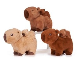 Plush Capybara standing + Baby 3 assorted 25cm