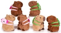 Pluche Capybara + rugzak 3 assorti 22cm