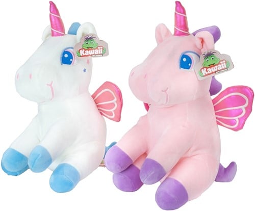 Pluche Eenhoorn zittend 2 assorti 26cm