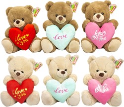 Plush Bear Brown Love 6 assorted 25cm