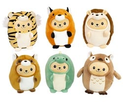 Kawaii Peluche en costume d'animal 6 assortis 18cm