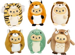 Kawaii Pluche in dieren kostuum 6 assorti 18cm