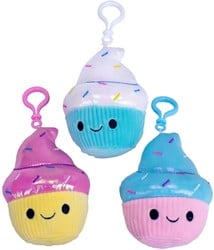 Kawaii Pluche bagclip Ice Cream 3 assorti 10cm