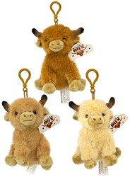 Plush Highlander Bagclip sitting 3 assorted 14cm