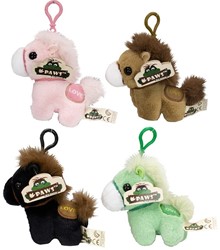 Peluche cheval Bagclip 4 assortis 11cm