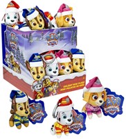 Paw Patrol Plusch Winter Holiday Pups 10cm + Bagclip sortiert im display (28)