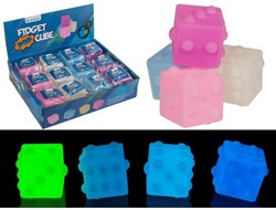 Fidget Pop Cube Glow in the Dark morire 5,5cm 4 assortitis in display (12)