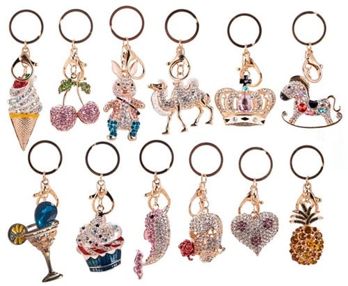 Sleutelhanger Luxury Bling 12 assorti 10cm