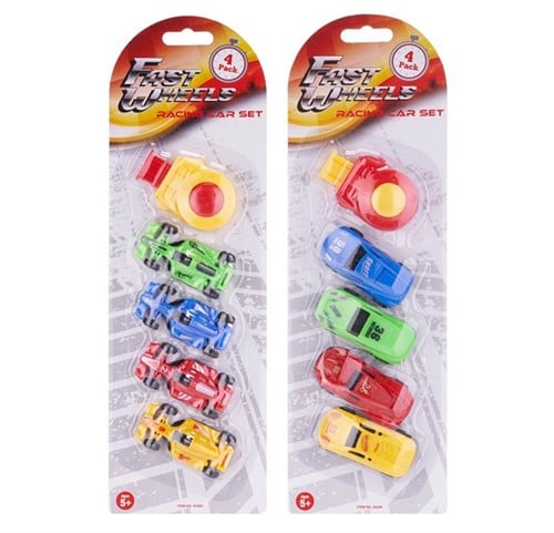 Cars & Launcher Fast Wheels 4-Pack 2 assorti 10x31cm