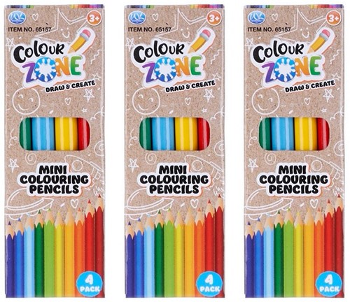 Mini-Kleurpotloden Colour Zone 4-pack 3x9cm in display (120)-2