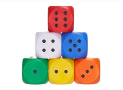 Dobbelsteen Squeezster 6 assorti 6,5cm