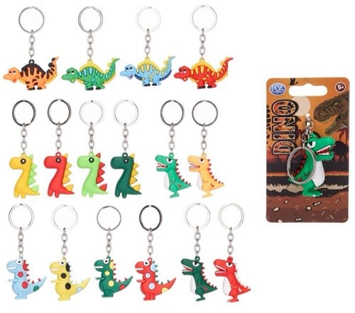 Dino Sleutelhanger 3D 16 assorti 5cm