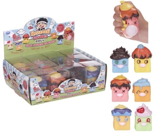 Kawaii Foodiez Squishy Cubic Cupcake 6 assorti in display (12)