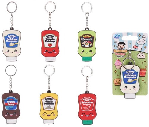 Kawaii Foodiez Sauces Sleutelhanger 2D PVC 6 assorti