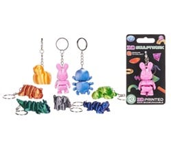 3D Printed porte-clés animal 8 assortis