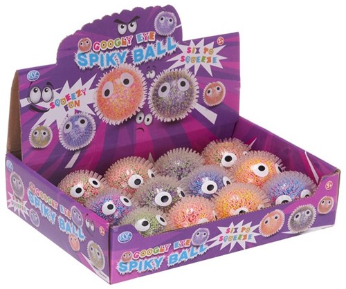 Googly Eyed Spiky Ball 66mm 6 assorti in display (12)-3