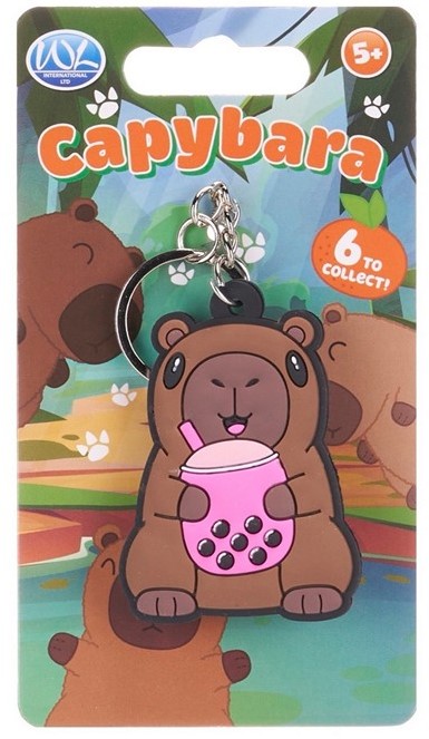 Capybara 2D PVC Keychain 5,5cm 6 assorted 7x12,5cm