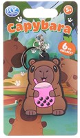 Capybara 2D PVC Porte-clés 5,5cm 6 assortis 7x12,5cm-3