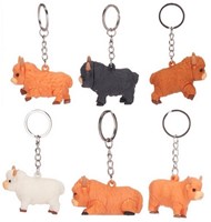 Highland Cow 3D Porte-clés 5,5cm 6 assortis 7x12cm-3