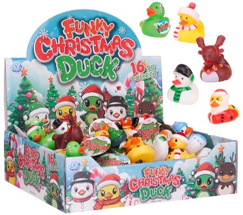 Funky Duck Xmas 5cm 16 assorti in dsiplay (48)