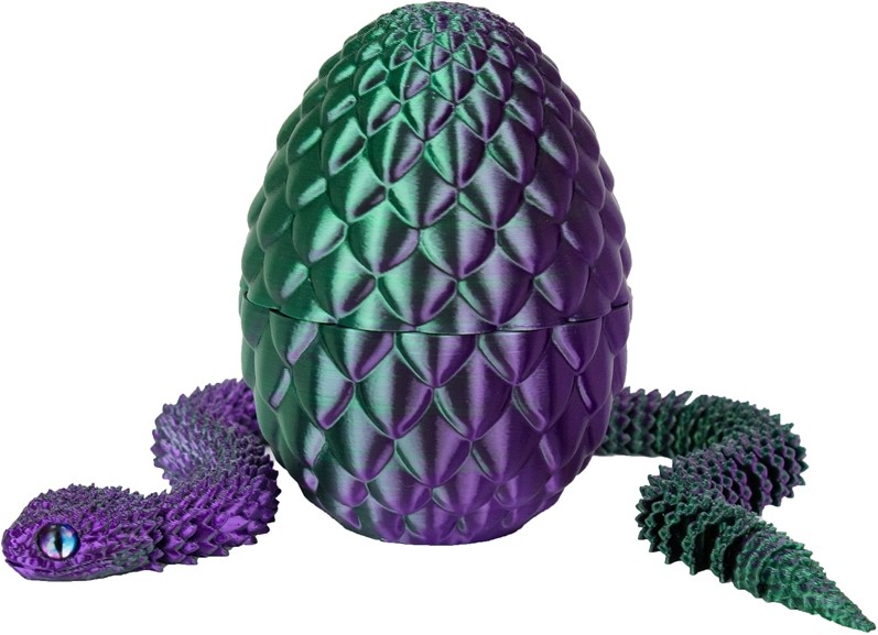Serpent Doré 27cm Cadeau Enfant Serpent De 27 Cm Dans œuf De 10 Cm - Bleu, Vert-violet Jouet Créatif Collection