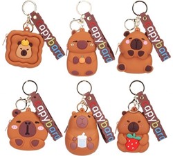 Capybara portemonnee sleutelhanger + Strap 6 assorti