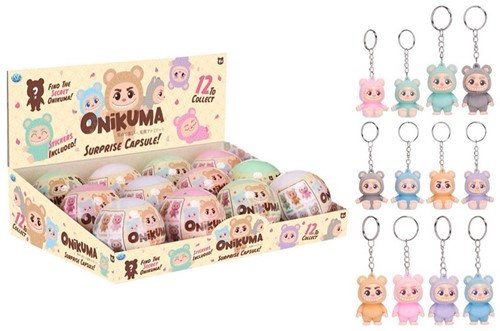 Onikuma Überraschungskapsel 55mm + Schlüsselanhänger 12-fach sortiert im Display