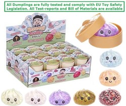 Kawaii Foodiez Surprise Squishy Dumpling 5,5cm (Basket 6,5cm) Beads 6 assortitis + 1 Mystery in display (24)