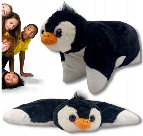 Swizzels Pluche Knuffelkussen Pinguin 48x50cm
