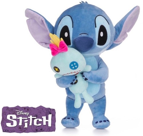 Peluche Stitch (Lilo & Stitch) Avec Une Rose Rouge - 25 Cm De Haut, Douce Et Mignonne, Parfaite Pour Un Cadeau Ou Une Déco