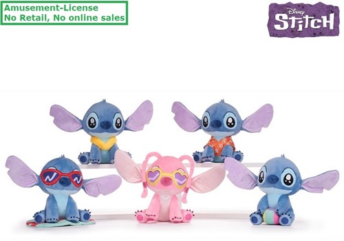 Disney Lilo & Stitch Hawaii Plush 5 assorted  25-30cm