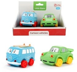 LITTLE STARS Soft pvc cars Cartoon 2 pieces 10.5x17x11cm.